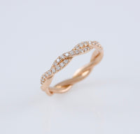 14k Pink Gold Diamond Ring - #58104